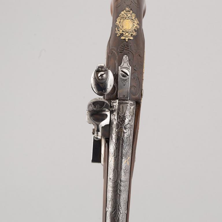 Flintlock pistols, a pair, Leopold Becher Karlsbad, (1725-50).