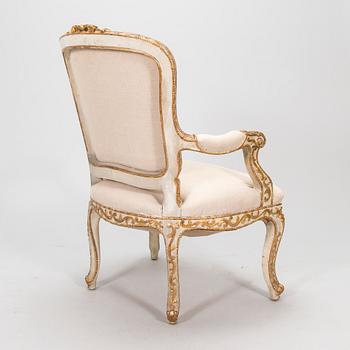 Nojatuoli,  Louis XV-tyyli, 1800-luvun loppu.