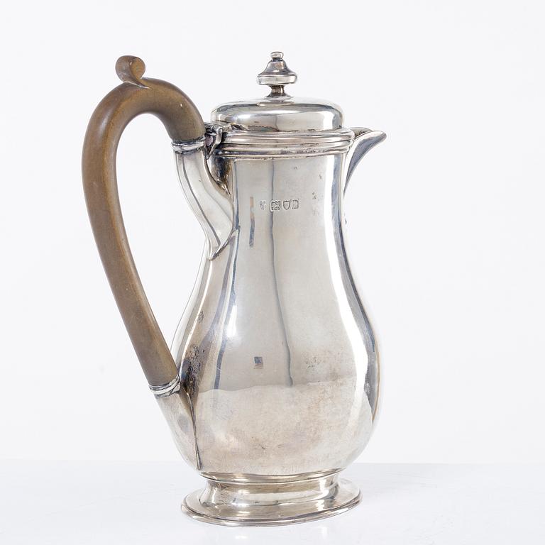 C.S. Harris & Sons Ltd, kaffekanna, silver, London 1914.