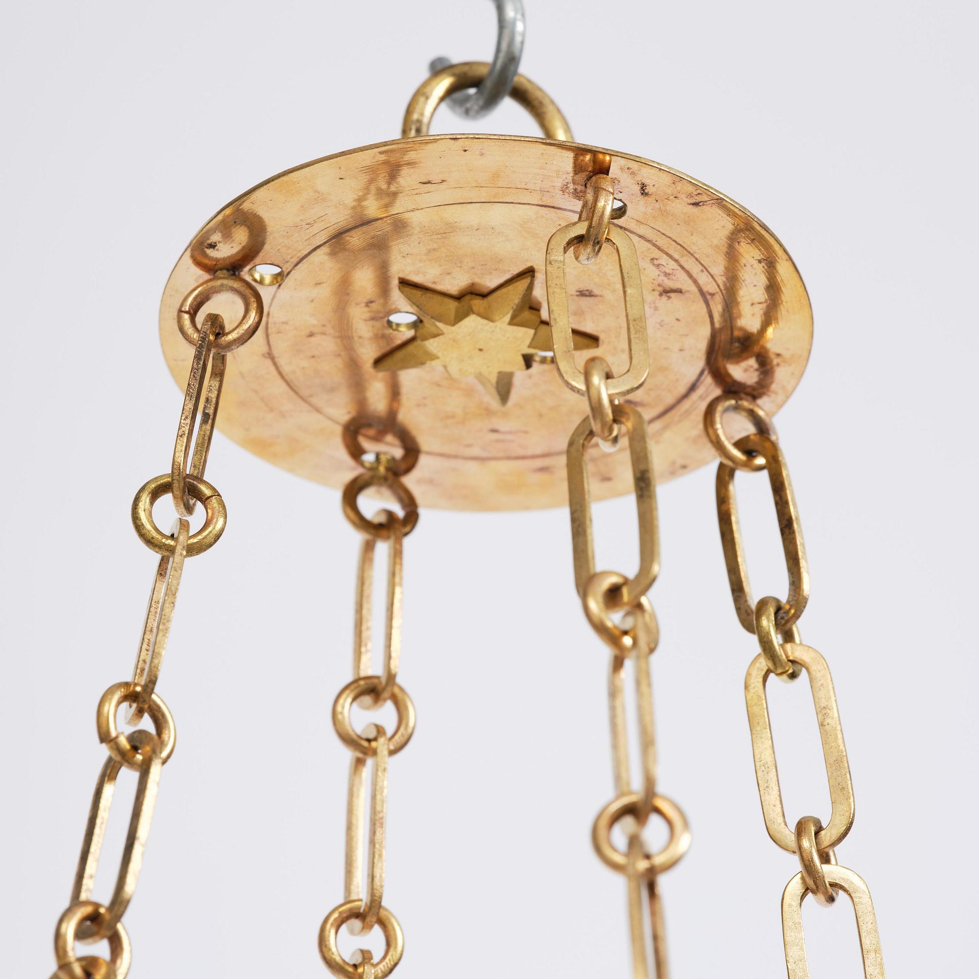 A Swedish Empire four-light hanging-lamp, first part of the 19th century.