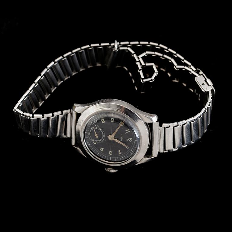 ARMBANDSUR, stål, Cyma, 1930-/40-tal.