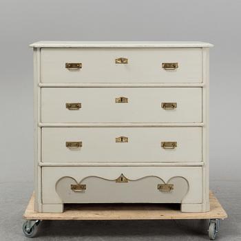 A painted chest of drawers, late 19th Century.