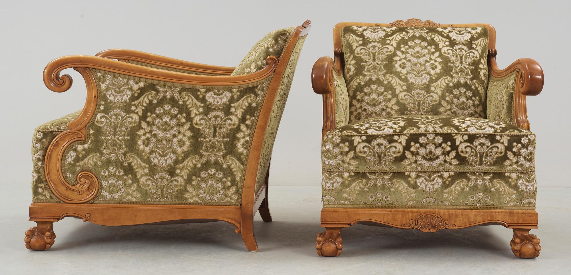 FÅTÖLJERNA, ett par, sent 1920-tal.