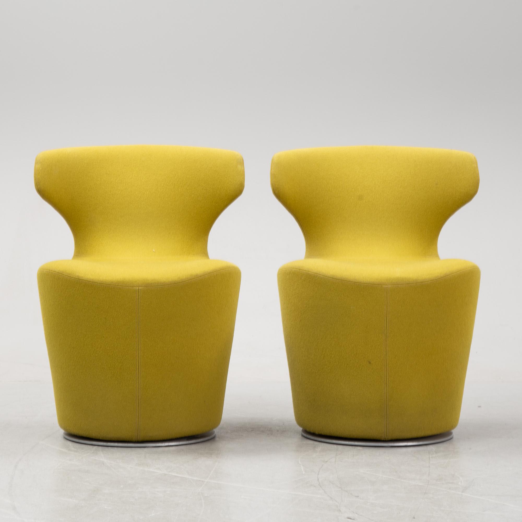 A pair of 'Mini Papilio' swivel lounge chairs by Naoto Fukasawa for B&B Italia., designed 2012.