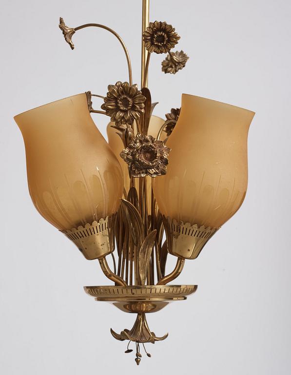 Bröderna Malmströms
metallvarufabrik., a pair of ceiling lamps, Swedish Modern, Malmö 1940's.
