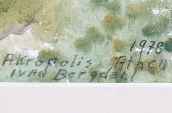BERGDAHL, IVAN, 2 st, akvareller, sign varav en dat 1978.