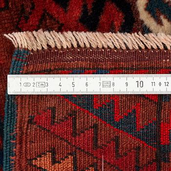 An antique Yomut carpet, ca 336 x 194-202 cm.