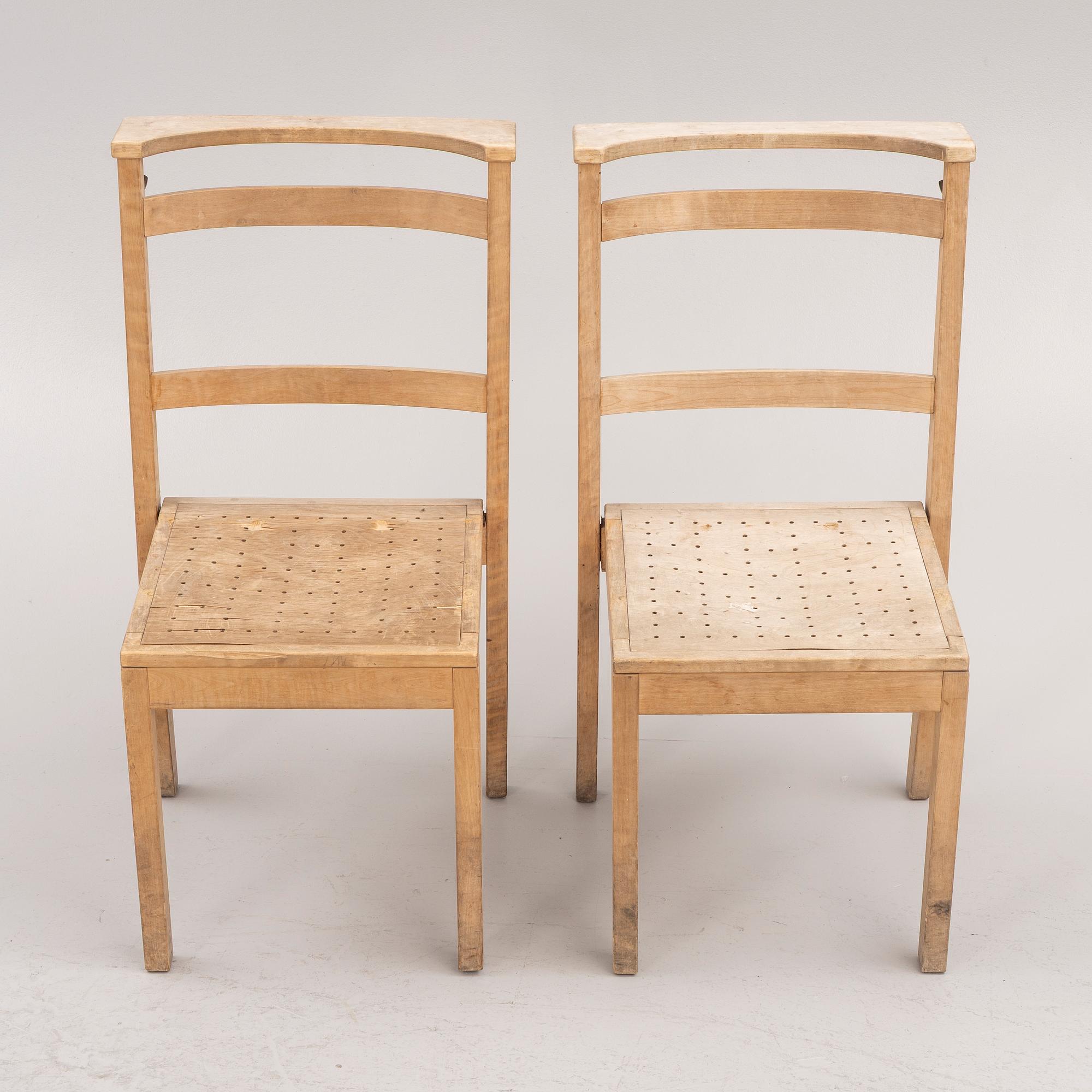 Ella Öström, a set of six chairs, for St. Thomas Church, Vällingby, 1960.