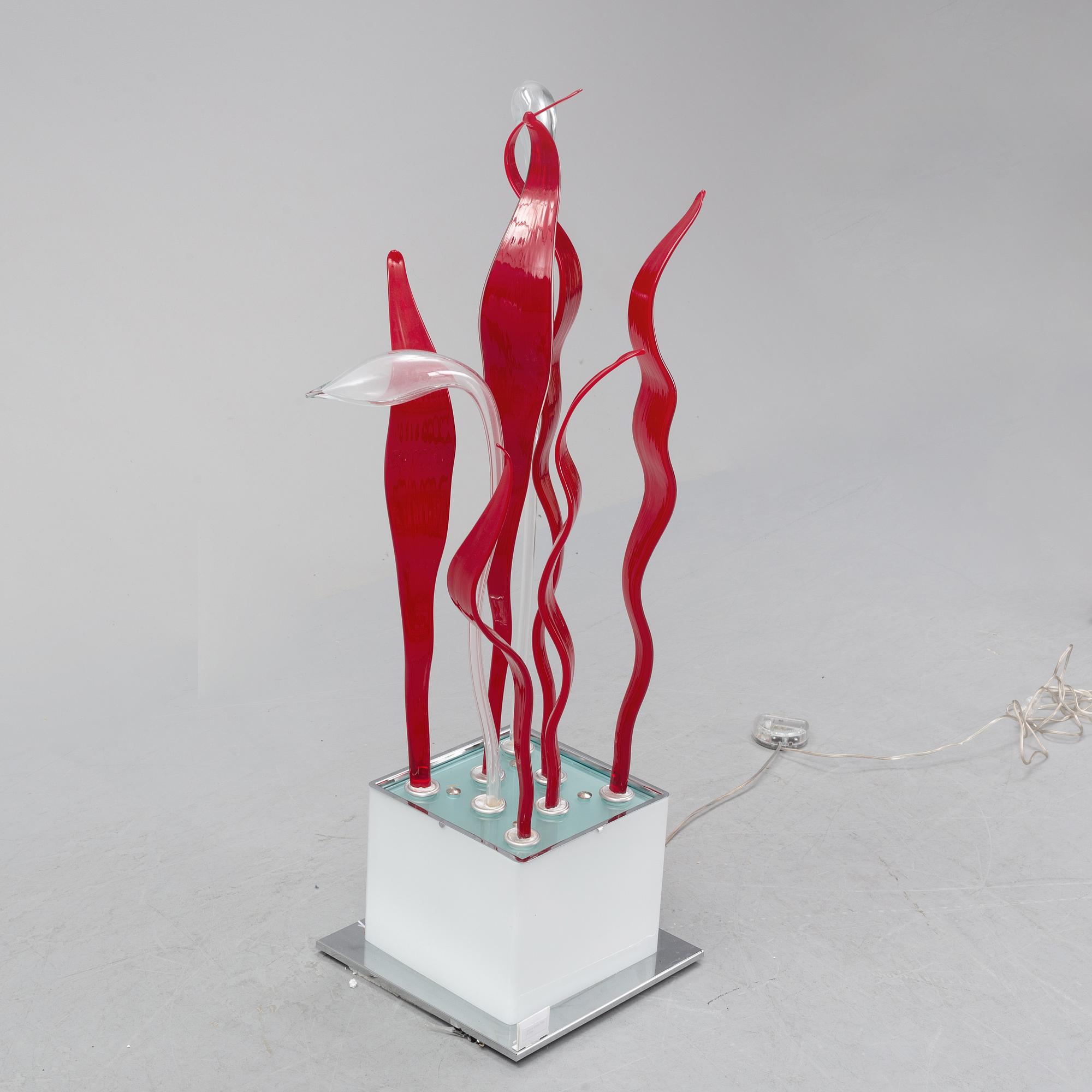 Diego Chilò, a glass 'Byblis' table light, Leucos, Italy.