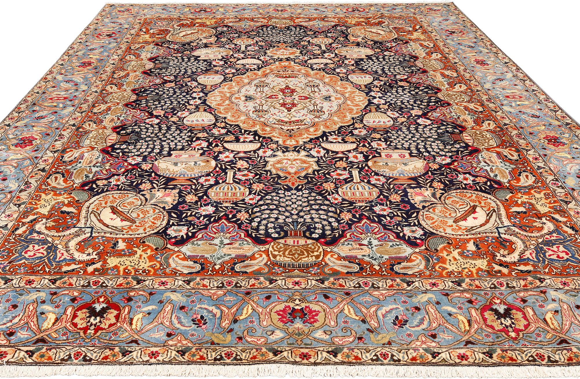 A pictorial Kashmar carpet, approx. 367 x 278 cm.