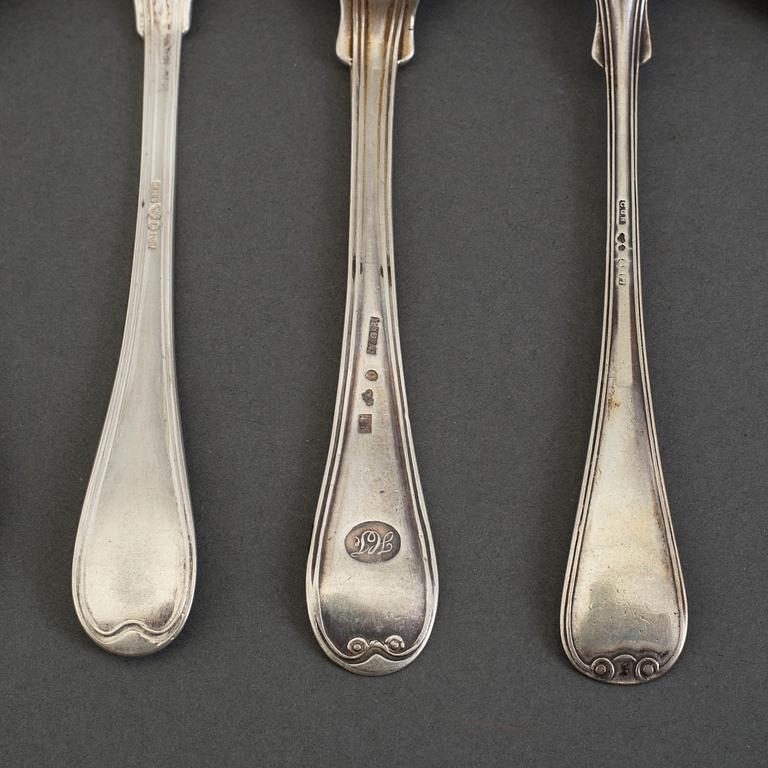 BESTICK, 19 delar, silver, 1800-1900-tal.