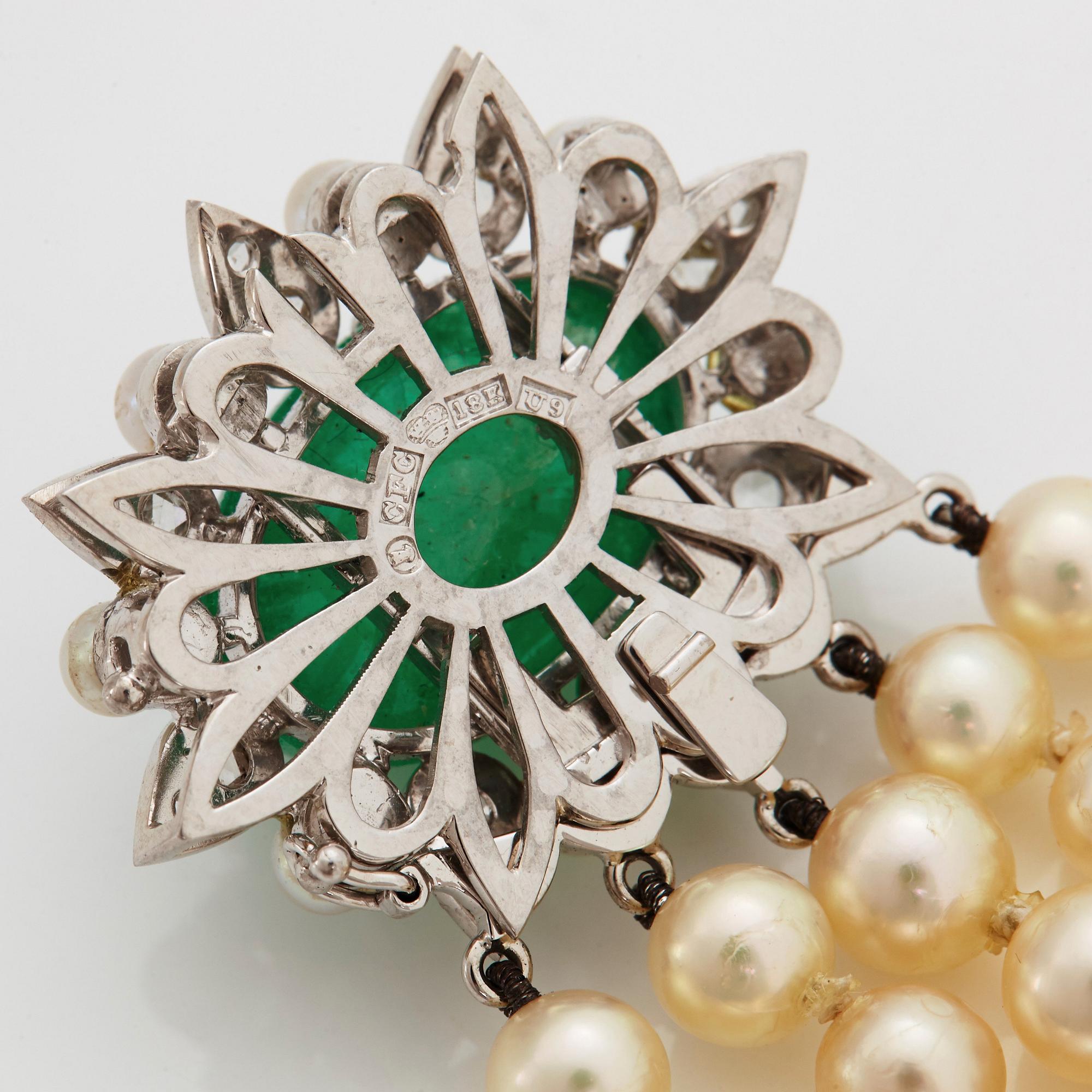 A five strand cultured pearl bracelet.