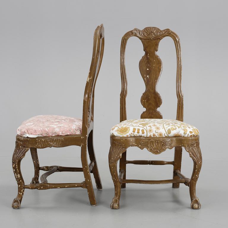 STOLAR, 4 st, senbarock/rokoko, 1700-talets första hälft.