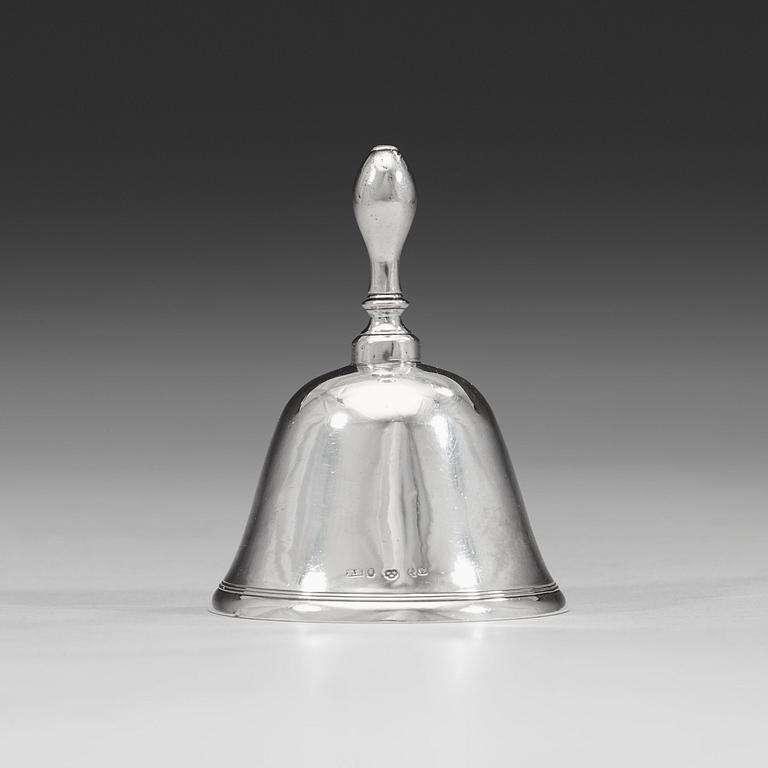 A Swedish 18th century silver table-bell, marks of Pehr Zethelius, Stockholm 1798.