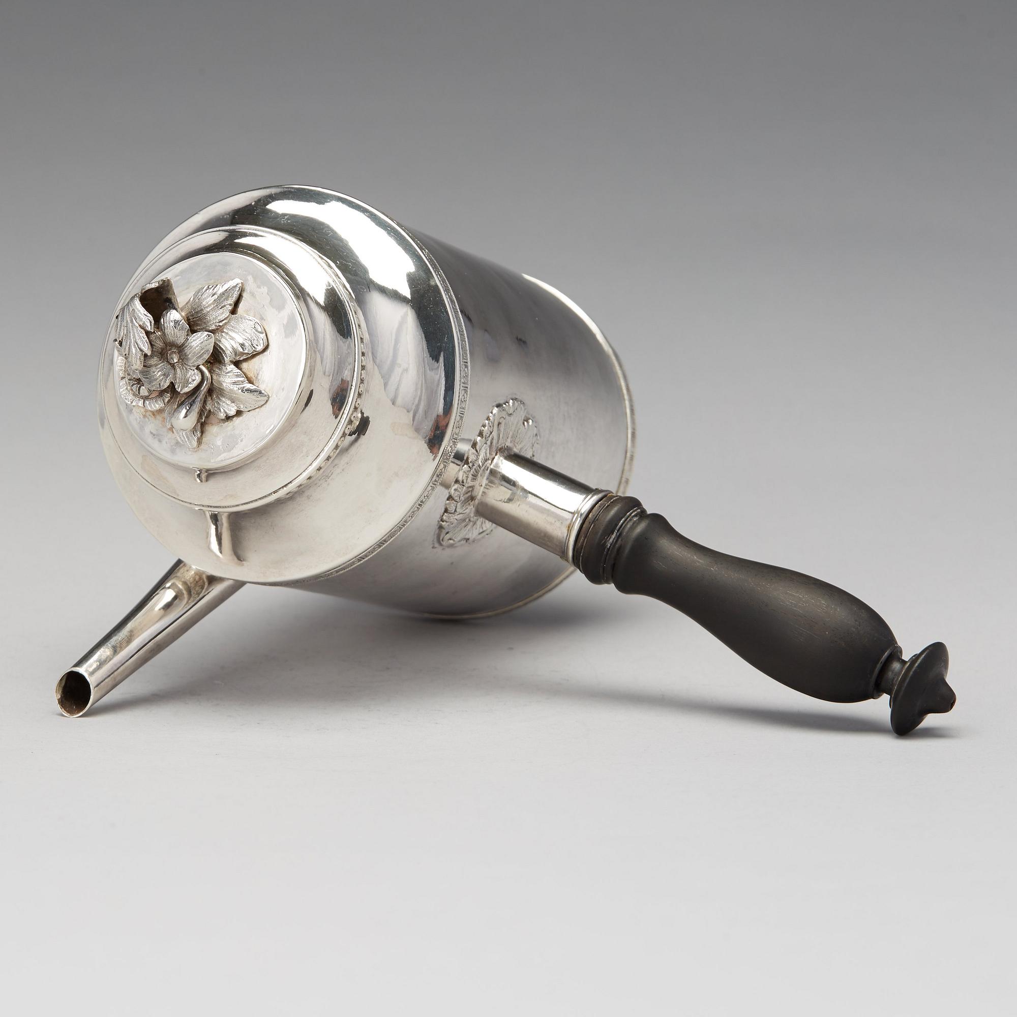 Erik Lemon, kaffekanna, silver, Uppsala 1782. Gustaviansk.