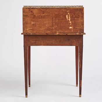 A late Gustavian mahogany 'bonheur du jour' desk, late 18th century.