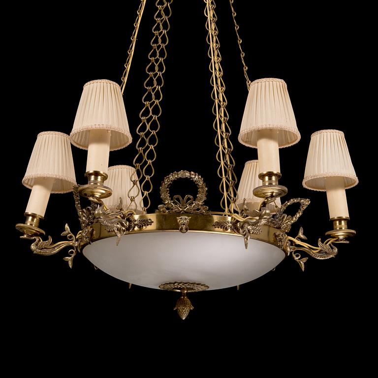 A late 20th century hanging lamp.