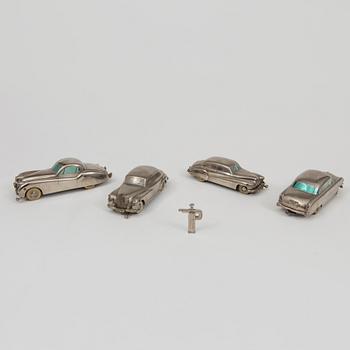 Four Prämeta toy cars Germany 1950s.