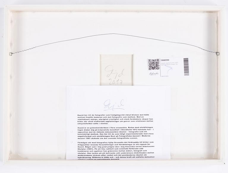 Dawid, pigment print, 2017, signed 4/25 verso.