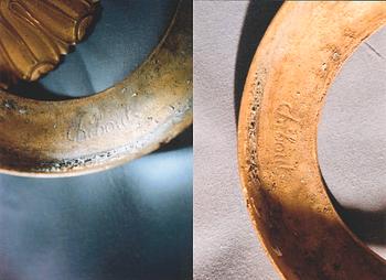 A pair of Empire early 19th century five-light candelabra by Pierre Chibout.