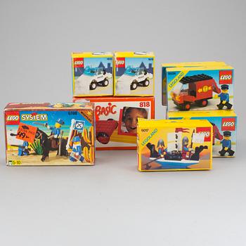 LEGO, 10 stycken set i förpackningar, 1980/90-tal.