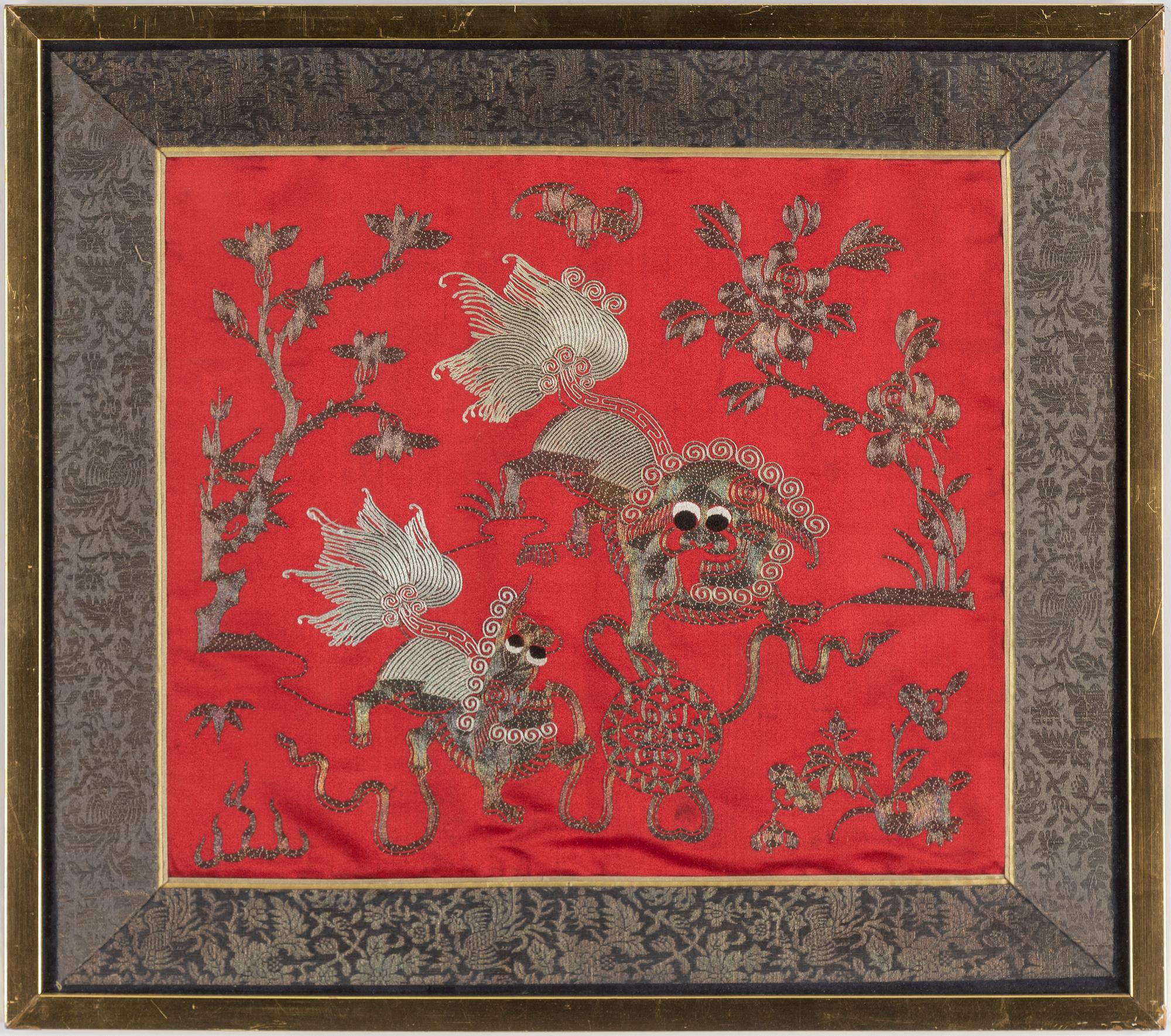 Seven Chinese textiles, 20th century.