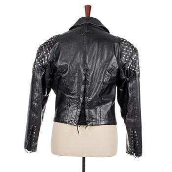 JEAN-PAUL GAULTIER, a men's black leather studed jacket from the late 1980s.