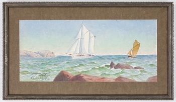 Hjalmar Falk · HJALMAR FALK, akvarell, signerad och daterad 1935.