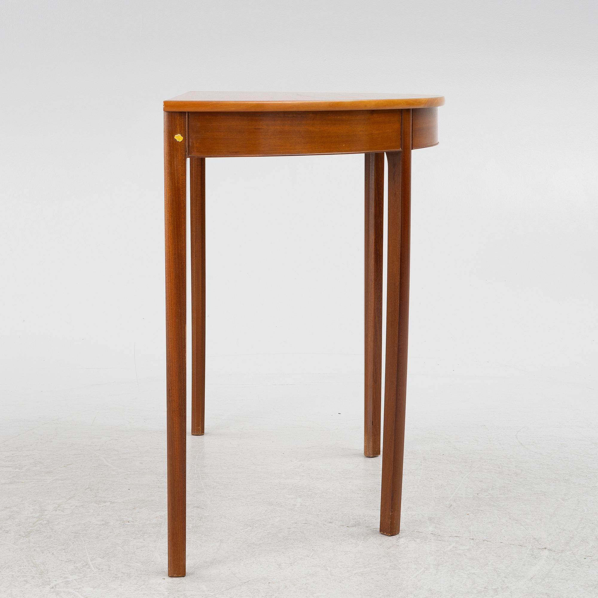 Ole Wanscher, attributed to. A Demi-Lune Table, A.J. Iversen, Denmark, mid-20th century.