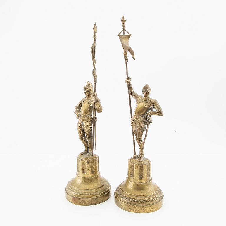 Decorative sculptures, 2 pieces, circa 1900.