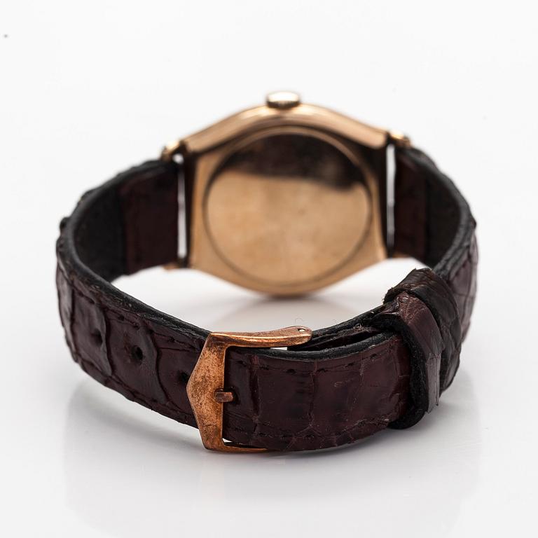 Elgin, armbandsur, 30 x 31 mm, förgyllt, manuell, plastglas, 1930-tal.
