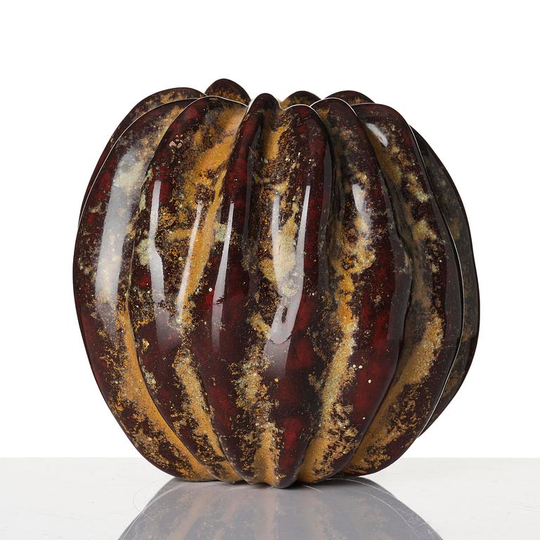 Hans Hedberg, a faience sculpture/vase of a pumpkin, Biot, France.