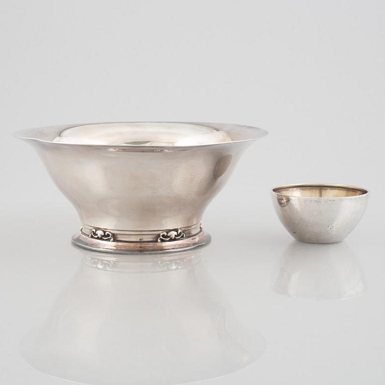 Two Swedish silver bowls, including mark of GAB, Stockholm 1930.