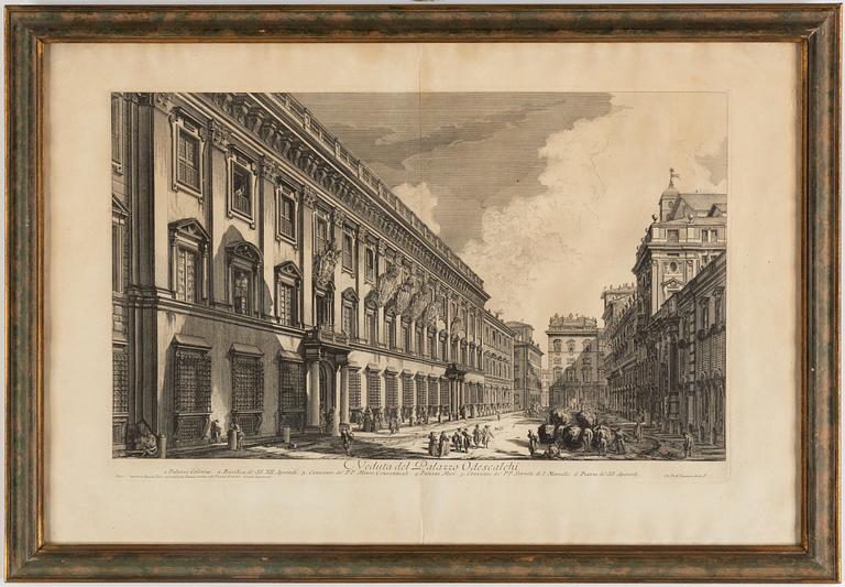 Giovanni Battista Piranesi, etsningar, 4 st, 17/1800-tal.