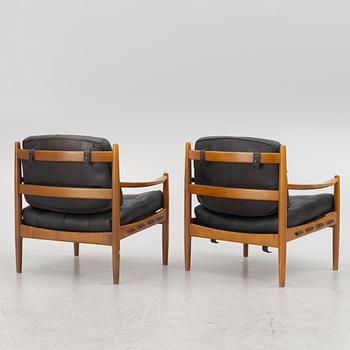 Ingemar Thillmark, a pair of beech wood armchairs, "Läckö", 1960's.