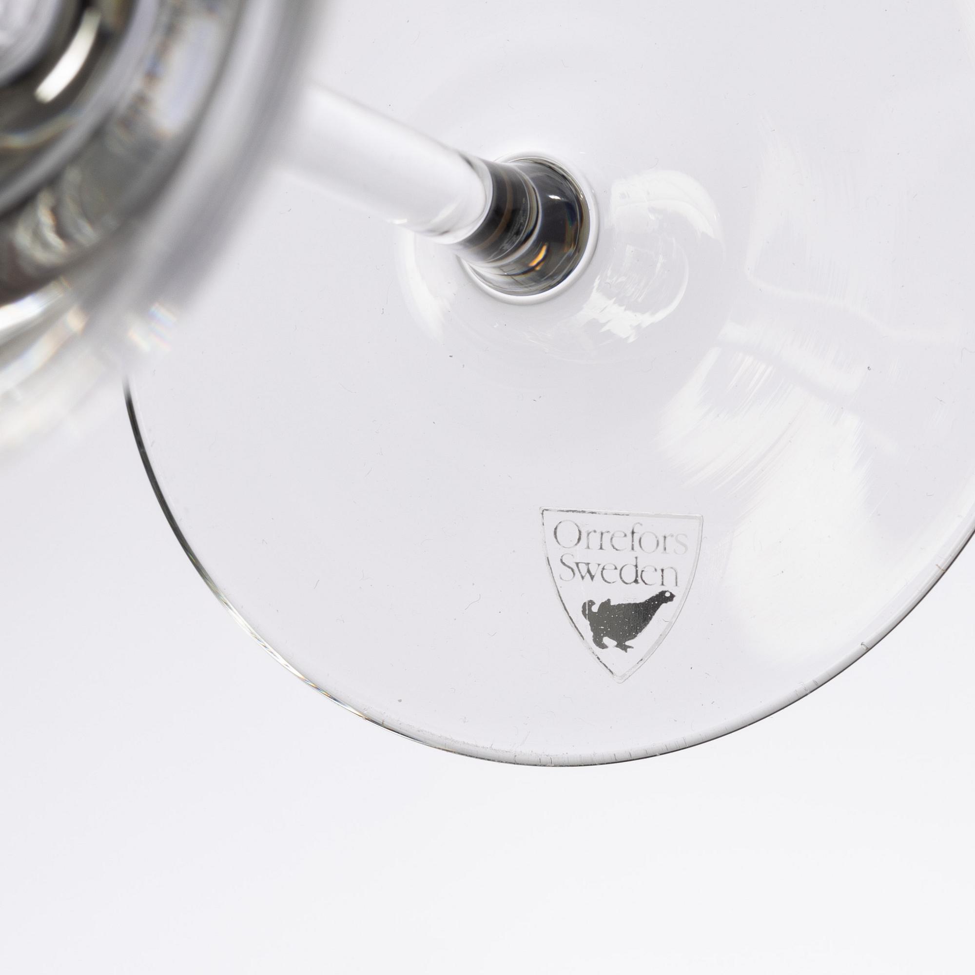 Erika Lagerbielke, 16 wineglasses, "Merlot 45 cl", Orrefors.