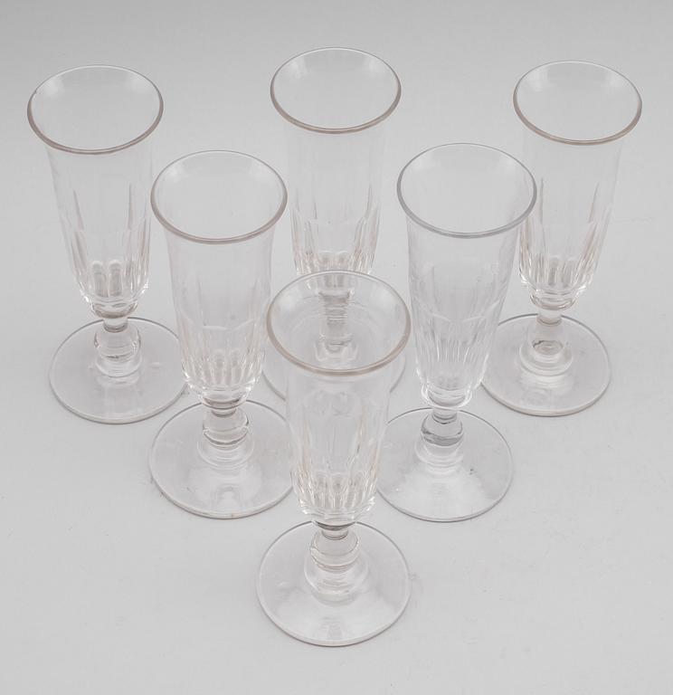CHAMPAGNESTRUTAR, 6 st, glas, 1800-talets andra hälft.