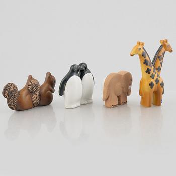Lisa Larson, a set of six stoneware figurines from the series 'Noaks ark' Gustavsberg.