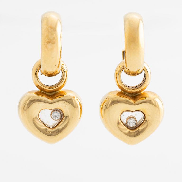 Chopard a pair of earrings 18K gold with diamonds.