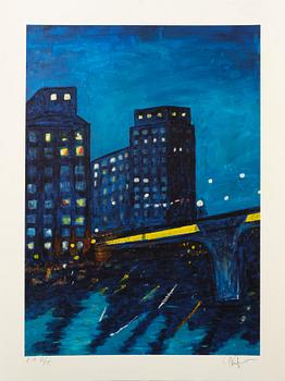 Plura Jonsson, färglitografi, signerad EA 12/15.