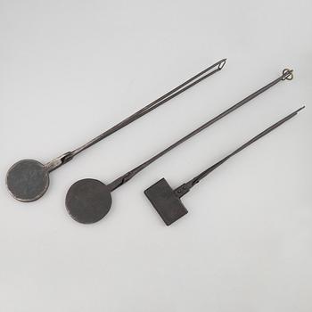 Three wafer irons, Sweden, 18th & 19th century.