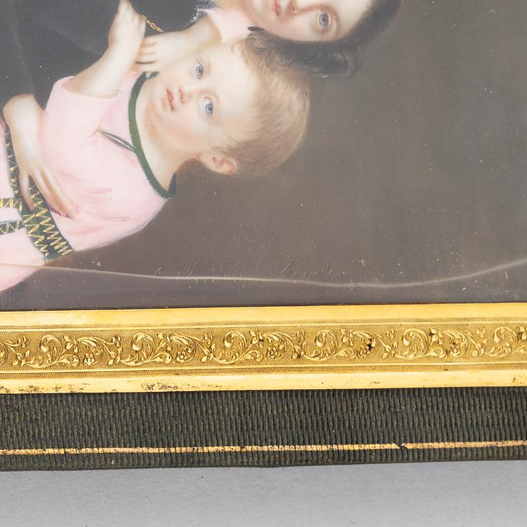 Caroline Franziska Tridon. Miniature. Signed.