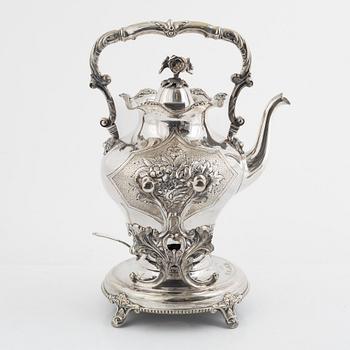 A silver plate heated beverage dispenser, late 19th Century.