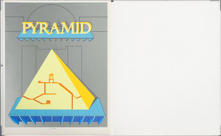 LUCIO DEL PEZZO, 5 st serigrafier i mapp, signerade och numrerade 30/90, 1972.