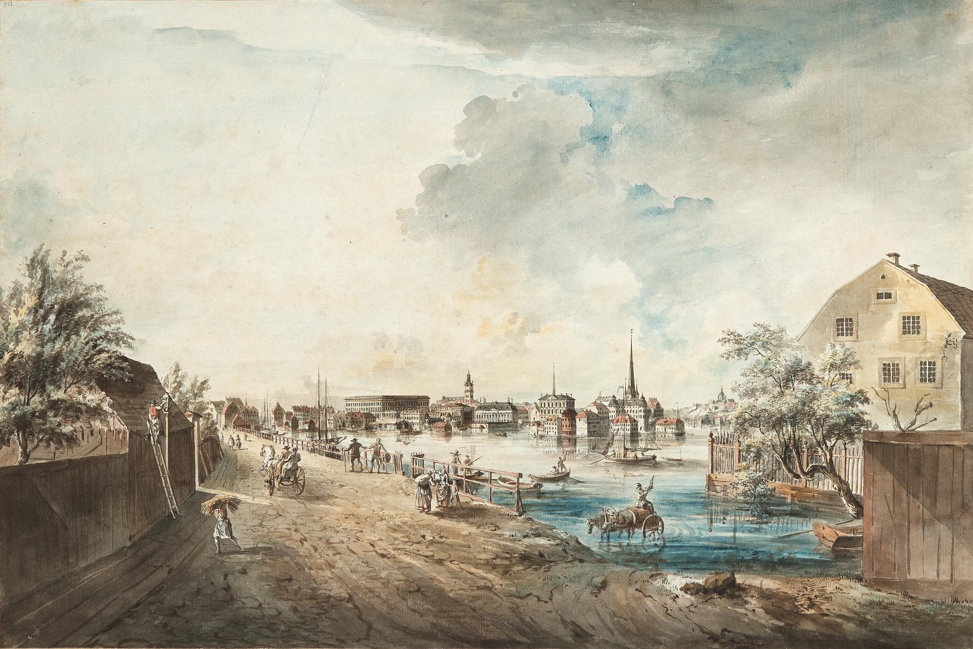 Johan Fredrik Martin, "Stockholm från nya Kungsholmsbron och Glasbruksgatan" ("Utsigt af Stockholm tagen från Kungsholmen"), "Svenska Vuer".