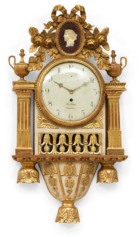 A Gustavian wall clock by J. Nyberg.