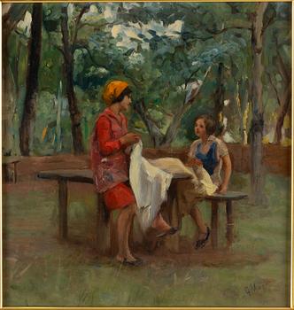 GIUSEPPE MAGNI, oil on panel, signed.