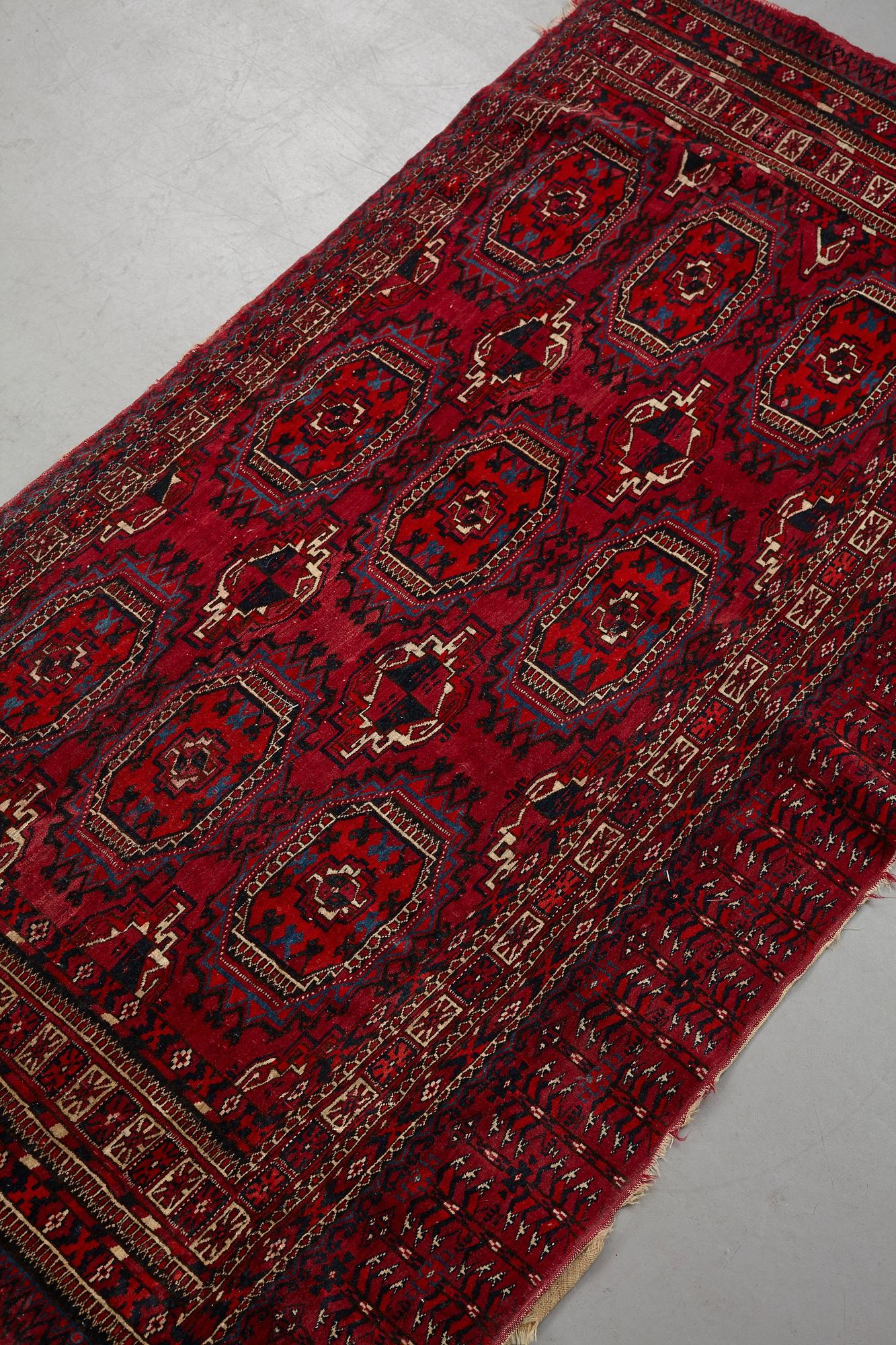 Matto/a bag, an antique Tekke chuval, Turkmen, ca  80-85 x 146-157 cm.