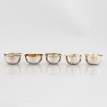 Five Swedish silver tumblers, 18th-19th Century.