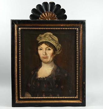 OKÄND KONSTNÄR, olja på duk. Sengustaviansk, 1700/1800-tal. Samtida ram.